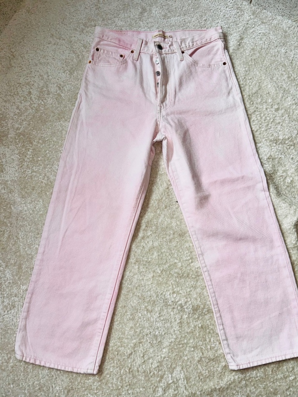 Levi’s Ribcage Straight Leg Ankle Length Jeans in Pink Garment Dye size 30